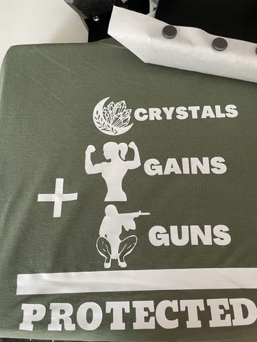 Protected Crystals Gains Guns Shirt - Orgasmic Healing LLC